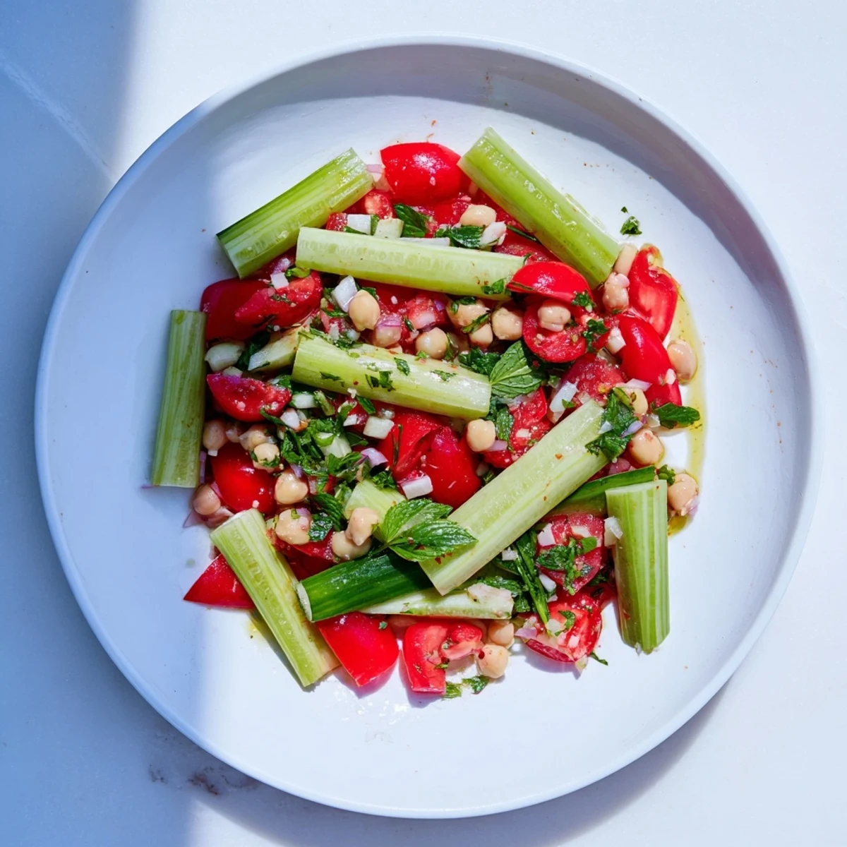 Fresh Cucumber Chickpea Salad