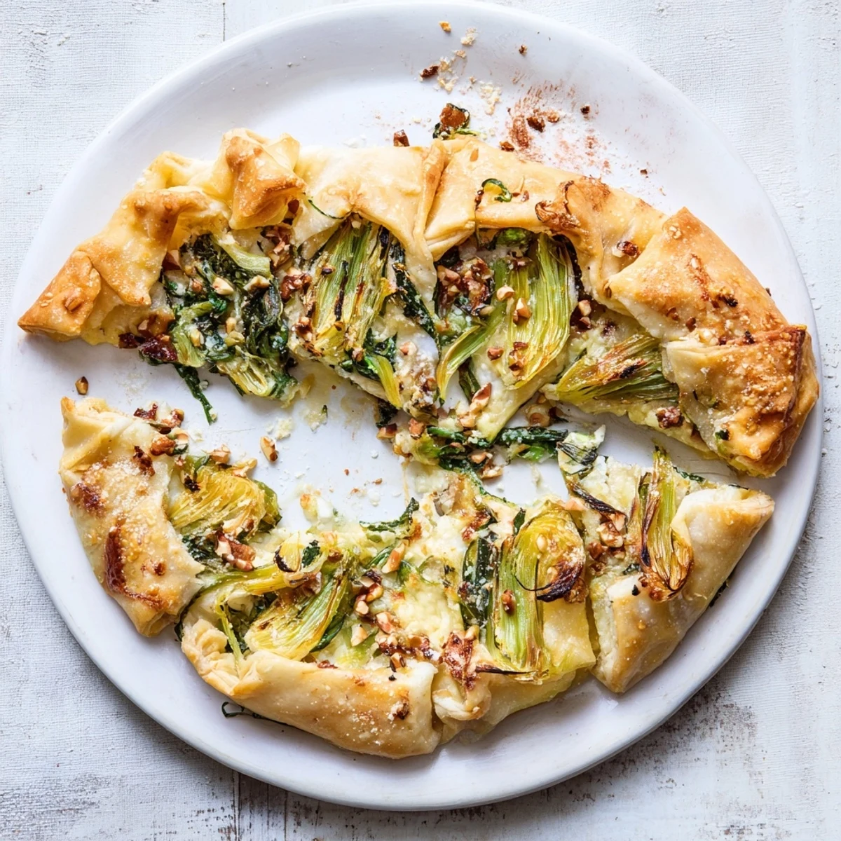 See the baked, crisp edges of Savory Spinach and Ricotta Puff Pastry Triangles, offering a delightful appetizer option.