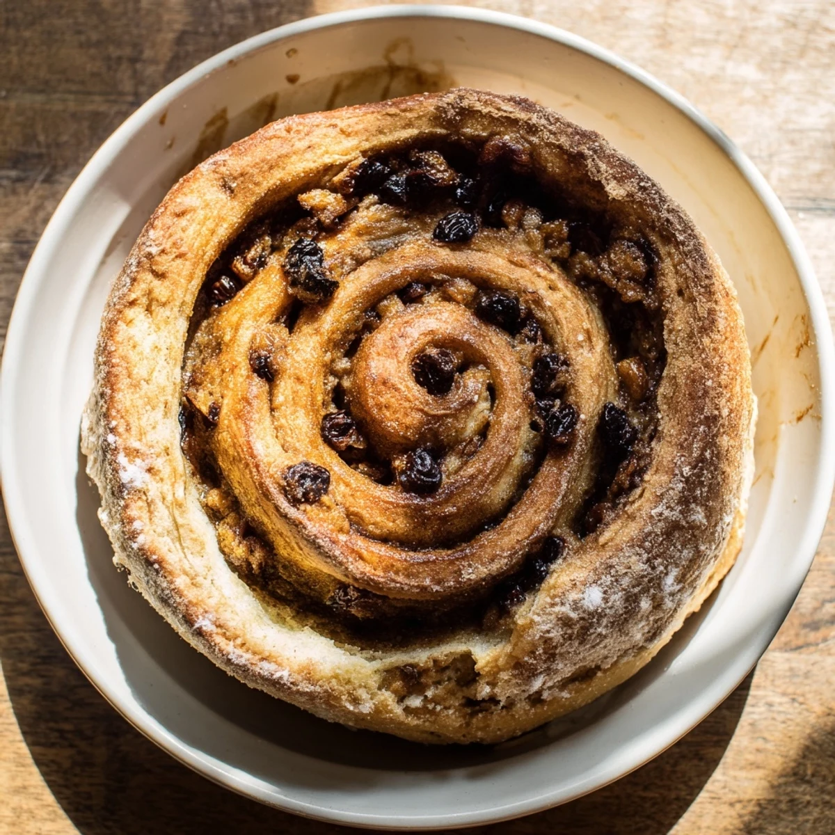Enjoy a slice of soft, sweet Homemade Cinnamon Swirl Raisin Bread, perfect for morning toast with butter.