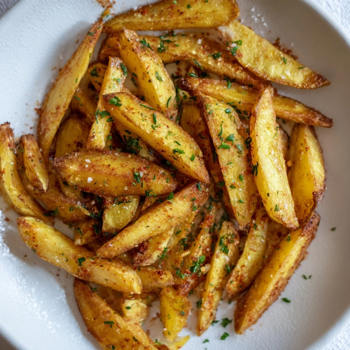 Golden-brown and crispy oven-baked sweet potato wedges, ready to eat alongside a dipping sauce.