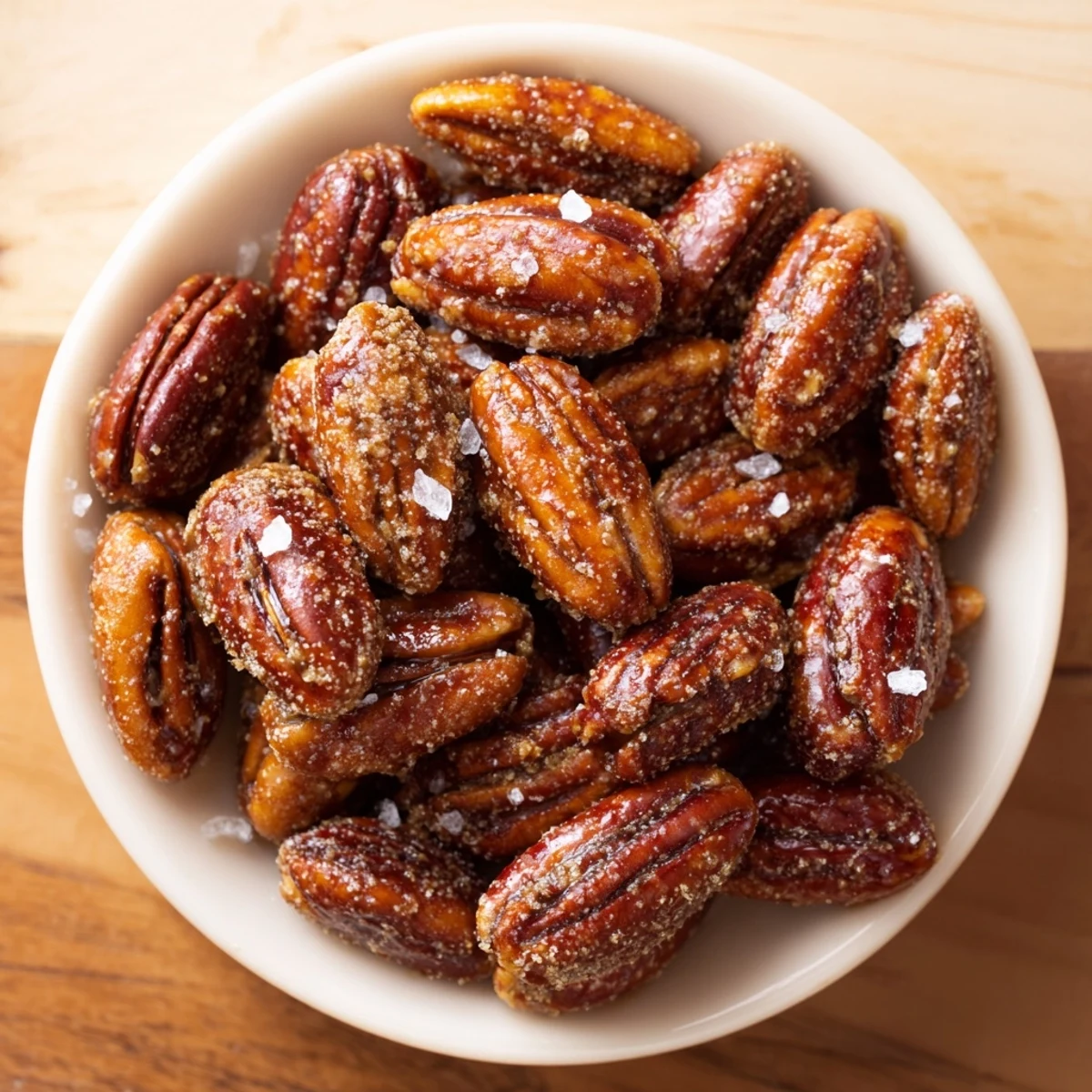 A bowl overflowing with crunchy sweet and salty honey toasted cashews, ideal for snacking.