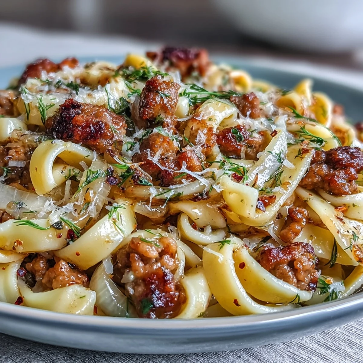 Savory Italian sausage and sweet fennel pasta, a cozy dinner dish.