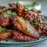 Savory Coca Cola Chicken Wings glistening with a dark glaze, served hot alongside fluffy steamed rice for a weeknight dinner.