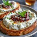 Honey Peach Burrata Toast