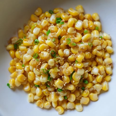 Golden seared Japanese butter corn, a simple side with garlic, soy, and buttery richness.