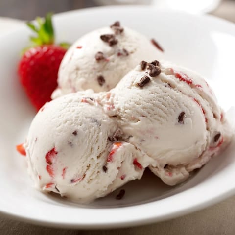 Homemade cottage cheese ice cream, smooth and delicious, ready to scoop and enjoy.