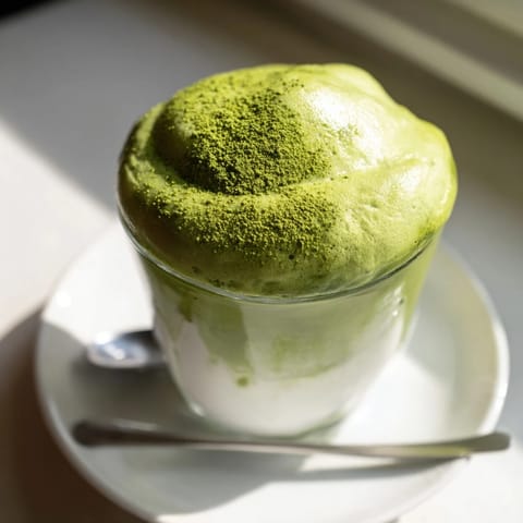 Creamy Matcha Latte Foam