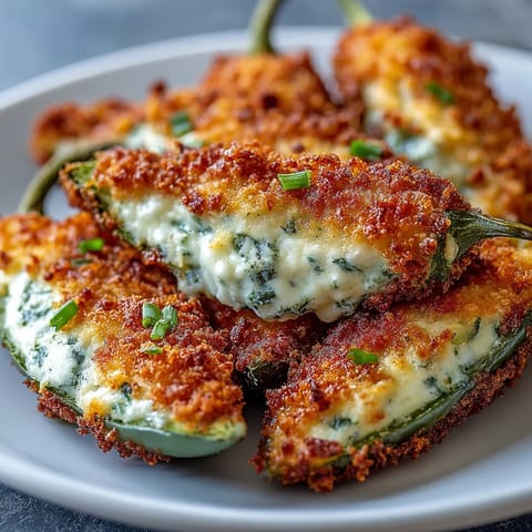 A single Air Fryer Jalapeño Popper, cut open, reveals the creamy, cheesy interior studded with fresh chives on a rustic wooden board.