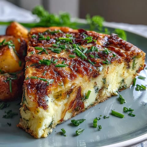 A vibrant asparagus and goat cheese frittata baked to perfection, ideal for a light spring brunch or lunch.  