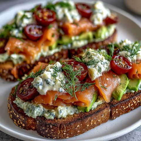 A colorful brunch board with creamy avocado spread, smoked salmon, and fresh veggies for a shareable feast.