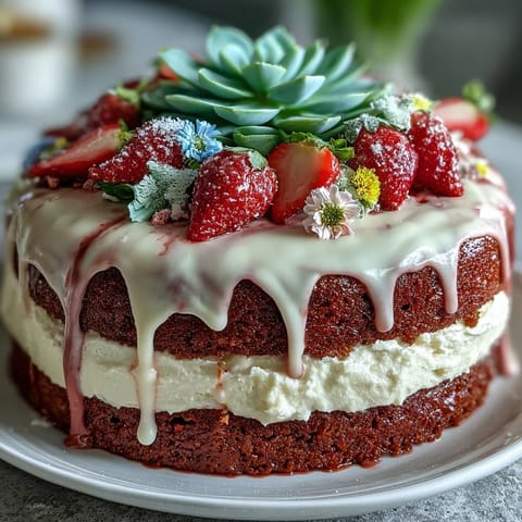Spring Floral Drip Cake