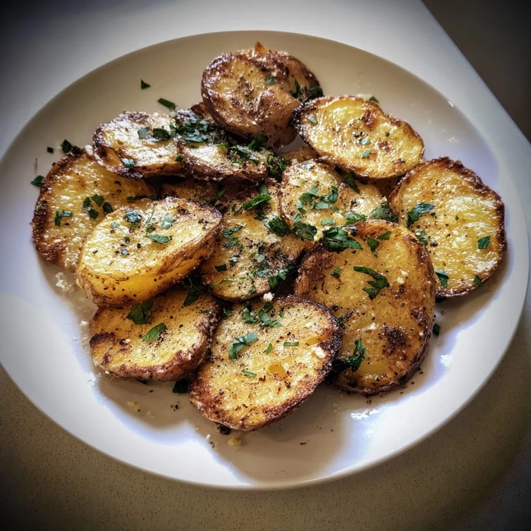 Beautifully browned, these crispy garlic butter roasted smash potatoes offer a symphony of textures, perfect for dinner.