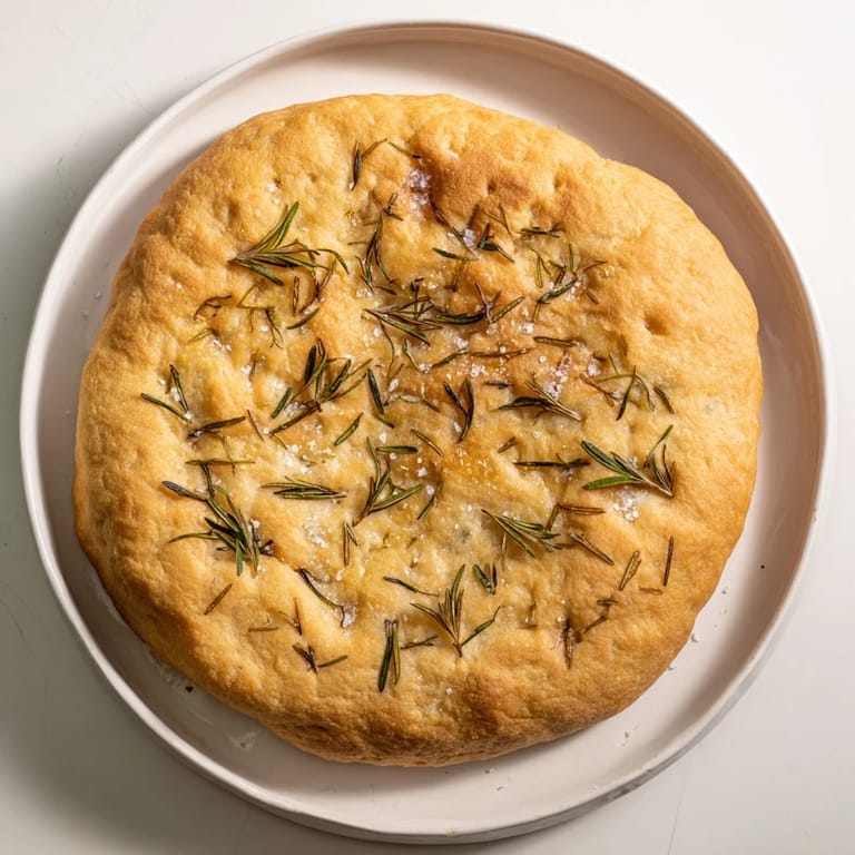 Mediterranean-inspired Quick Homemade Flatbread, perfect for dipping, seasoned with rosemary and olive oil.