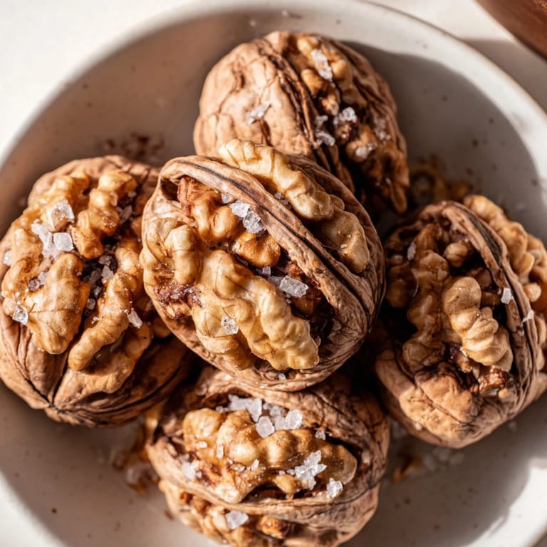 Close-up of freshly baked sweet and salty honey toasted cashews revealing a perfect coating and texture.