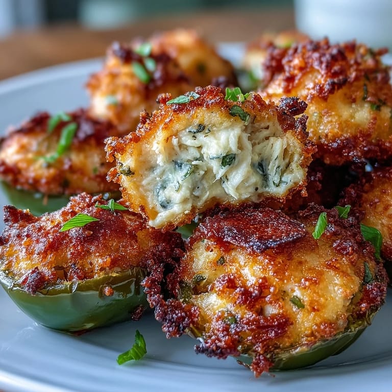 Spicy jalapeño halves stuffed with lump crab and cream cheese, served warm for a party.