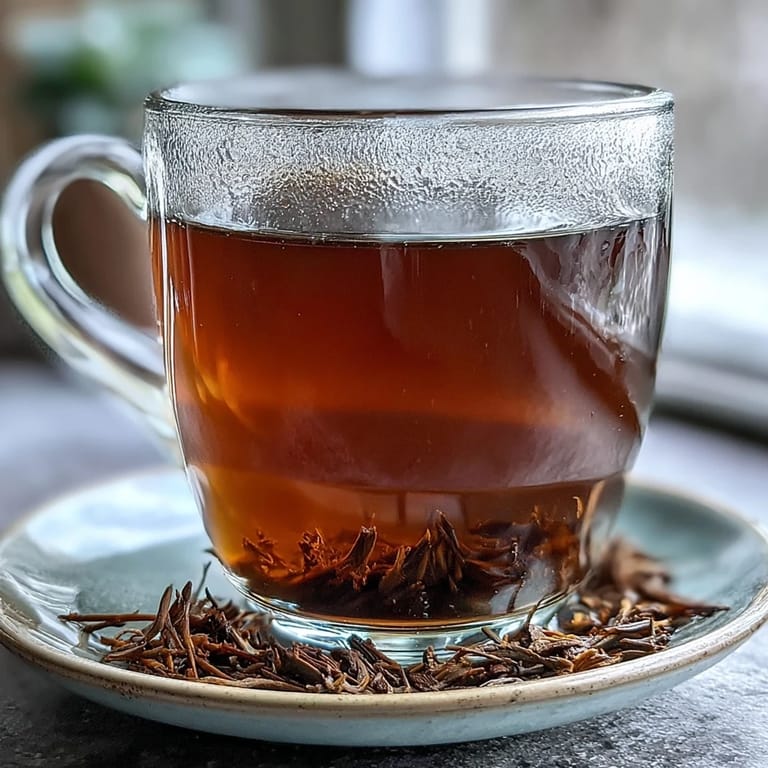 Earthy aroma of Hojicha Americano brewing in a ceramic teapot, showcasing the warm, roasted Japanese green tea.