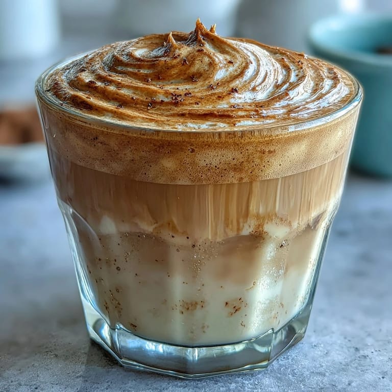 Warm nutty aromas rise from microfoam topping on this creamy Hojicha Flat White.