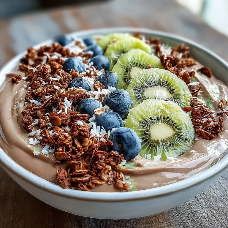 The roasted tea flavor pairs with fresh fruit for an earthy, refreshing morning bowl.