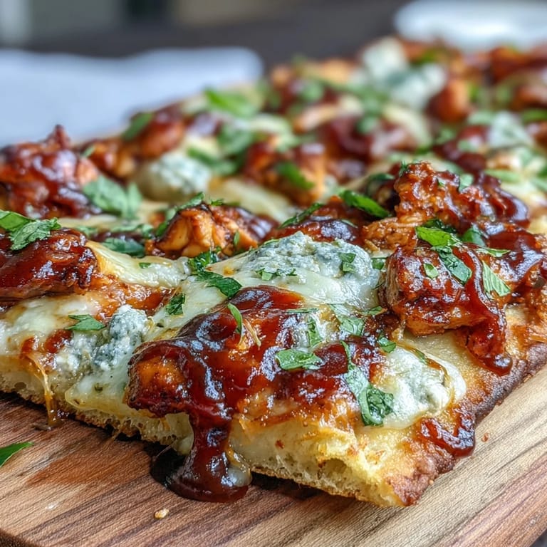 Easy BBQ chicken flatbread pizza featuring juicy chicken, gooey cheese, and fresh veggies for a perfect weeknight dinner.