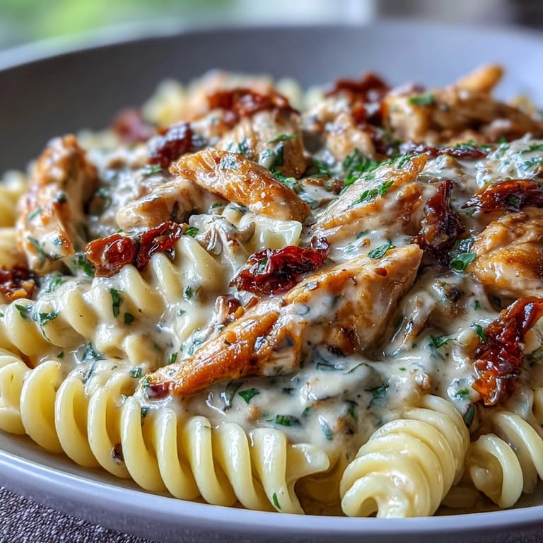 Golden chicken and al dente pasta coated in dreamy Marry Me chicken pasta sauce.