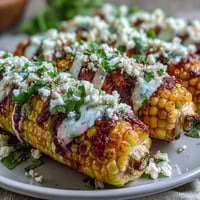 Bright Elote-style microwave corn on the cob with cotija cheese, ready in minutes.