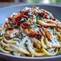 Creamy Marry Me chicken pasta, featuring tender chicken in a rich sun-dried tomato sauce.